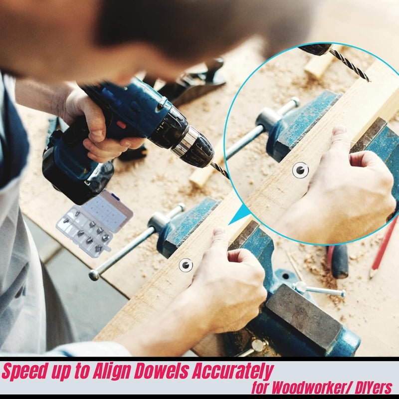 MinliGUY 10PCS Stainless Steel Dowel Pin Centers Drilling Hole Tool Set with Sharp Point for Woodworking Tools, Solid Dowel and Tenon Center Transfer Plugs (5 Sizes of 1/4" 3/8" 5/16" 7/16" 1/2") by - Image 4